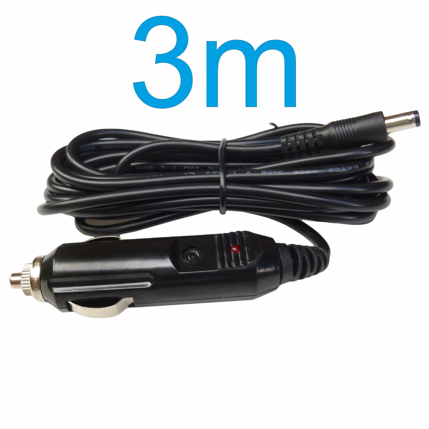 Unispectra® 3m 12V/24V DC Cigarette Lighter Plug Lead – 3A Fused