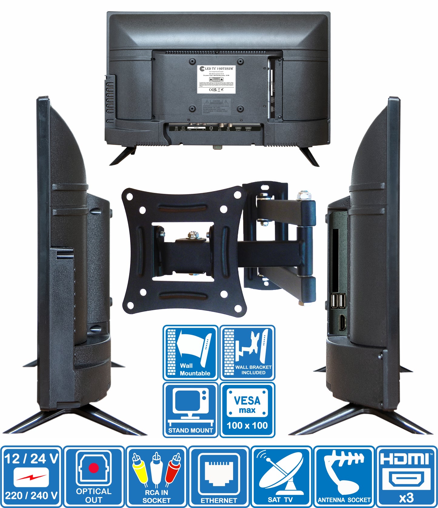 19" Unispectra® Smart TV (webOS) DLED with Wall Mount
