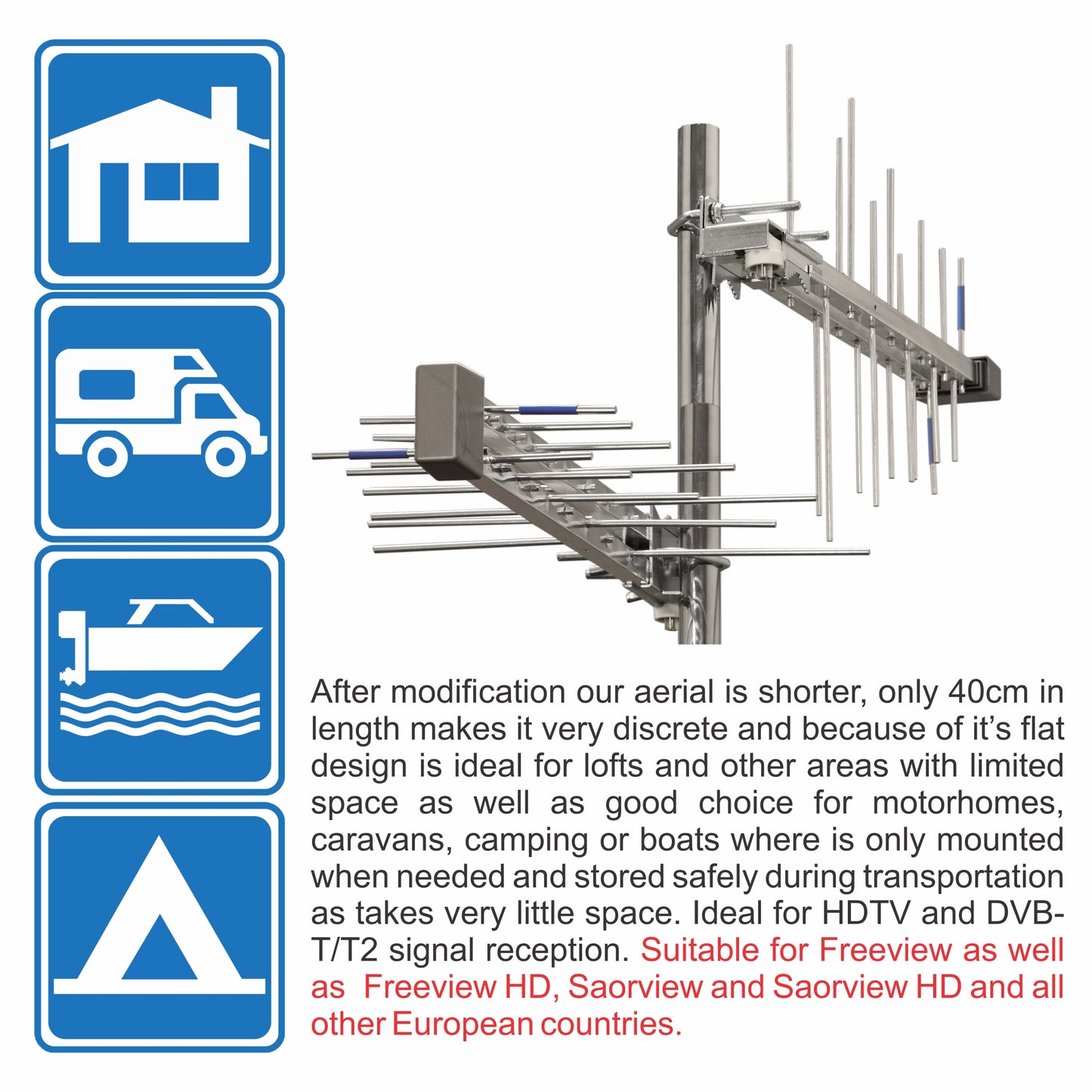 Unispectra® “Steath” Digital Mini Log-periodic TV Aerial