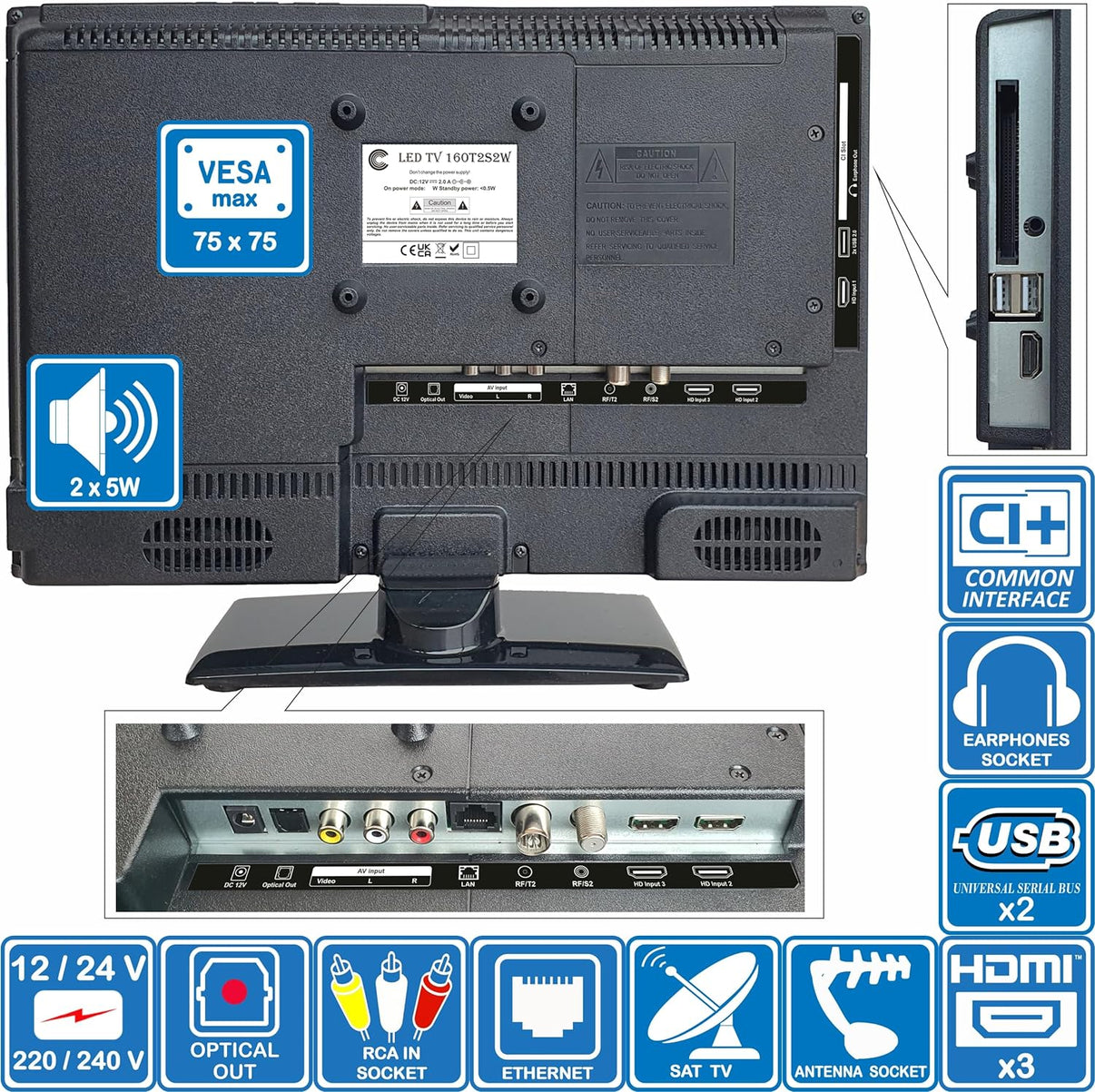 Unispectra ® 16" Smart TV (webOS) 12V Full HD LED 230v 24v - Foto 13