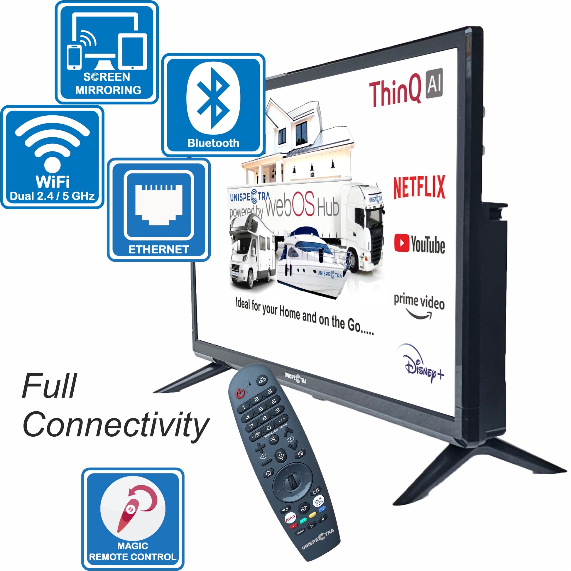 Unispectra 19 " Smart TV ( Webos ) + Supporto + Magic Remoto 12V - Foto 5