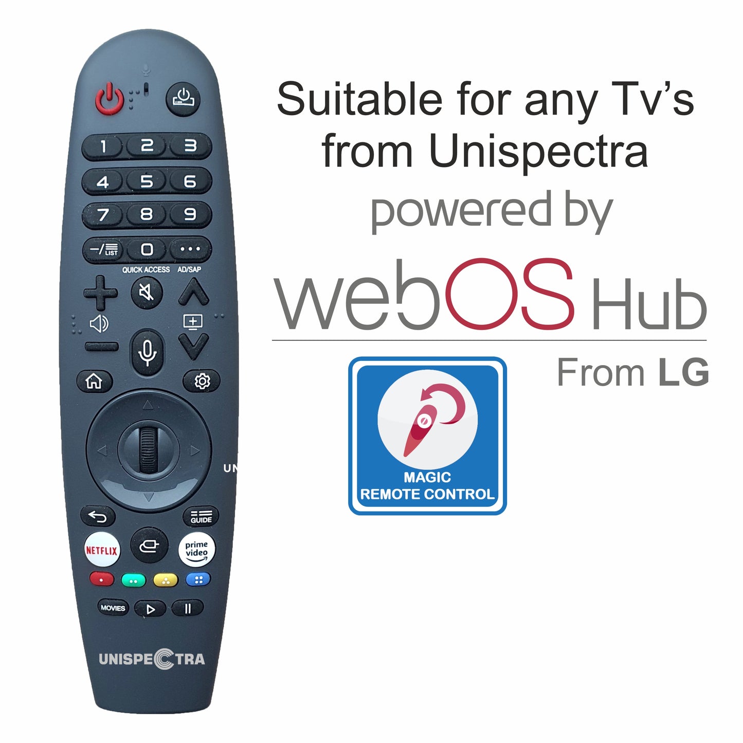 Unispectra® TV Remote Control for TV's (16"-19"-22" Smart TVs webOS)